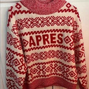 a new day Red and Cream Cowl Neck Sweater